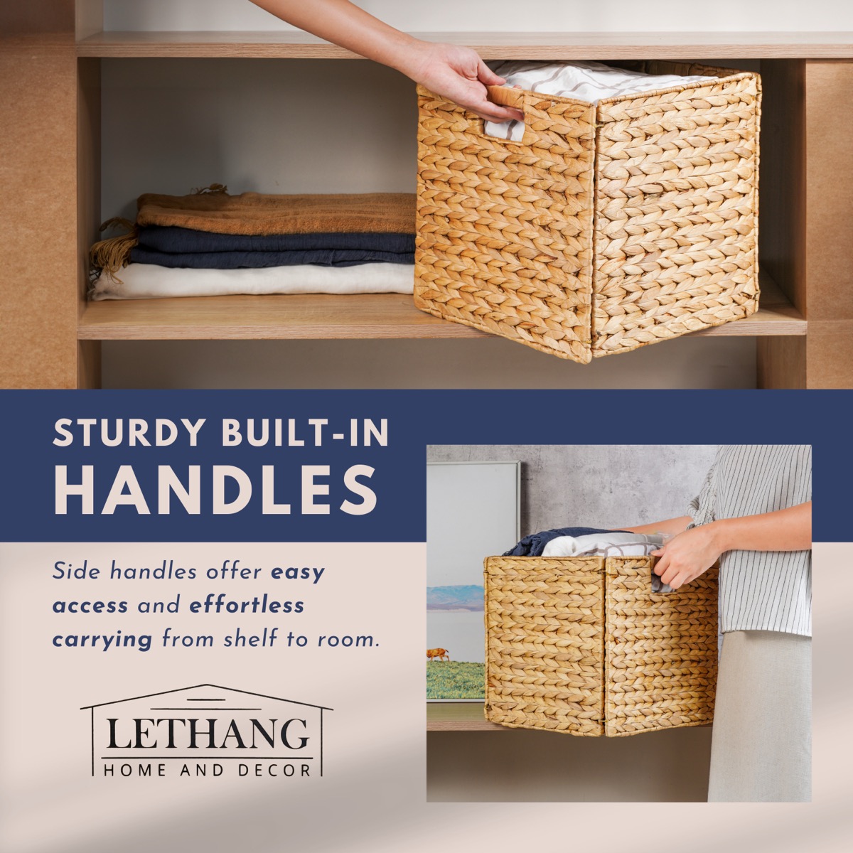 Water hyacinth basket home organization image